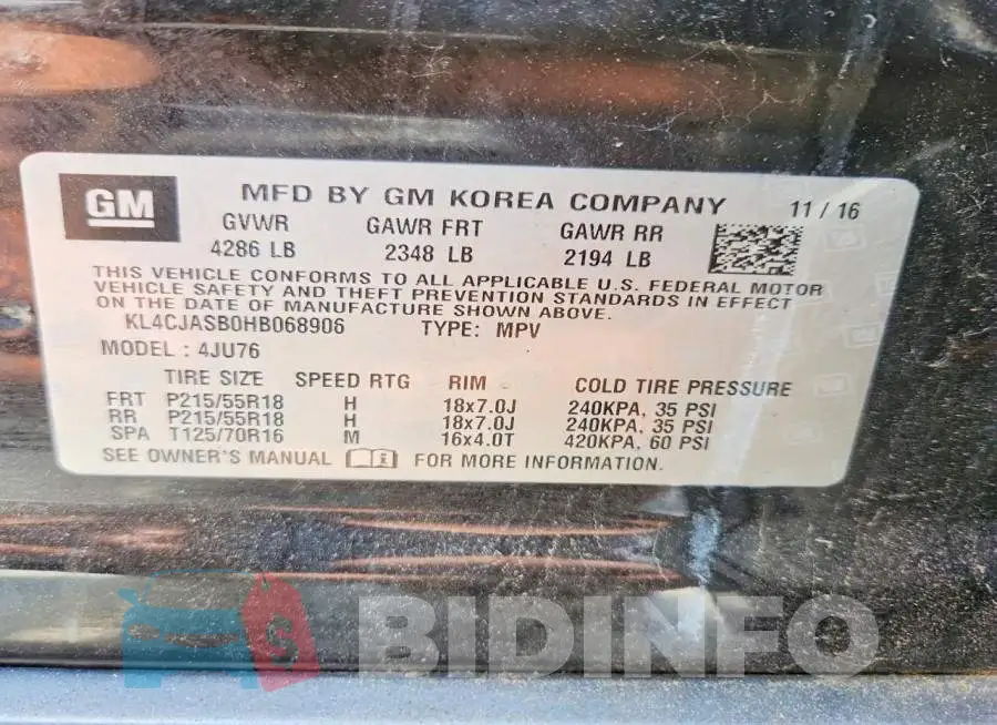 KL4CJASB0HB068906 Photo# 13