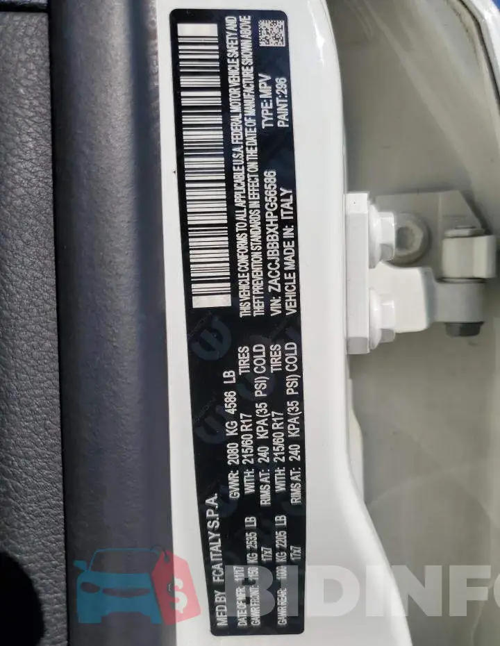 ZACCJBBBXHPG56586 Photo# 13