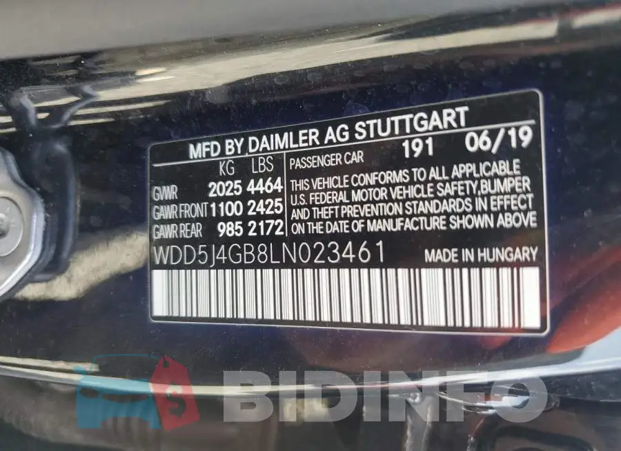 WDD5J4GB8LN023461 Photo# 12