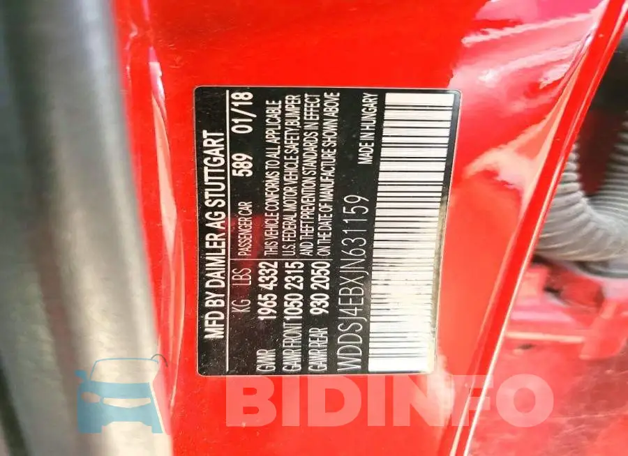 WDDSJ4EBXJN631159 Photo# 12