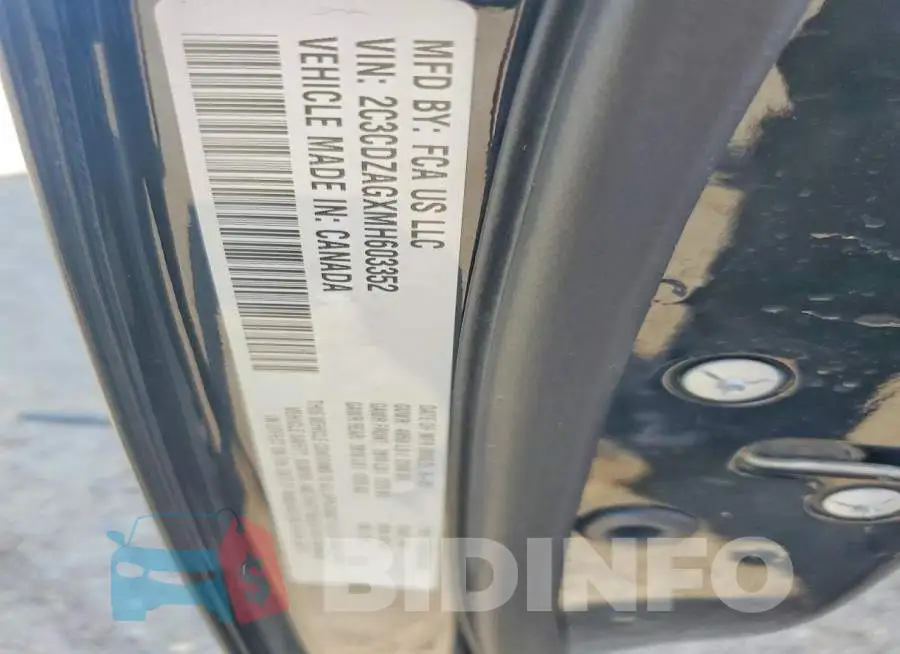 2C3CDZAGXMH603352 Photo# 12