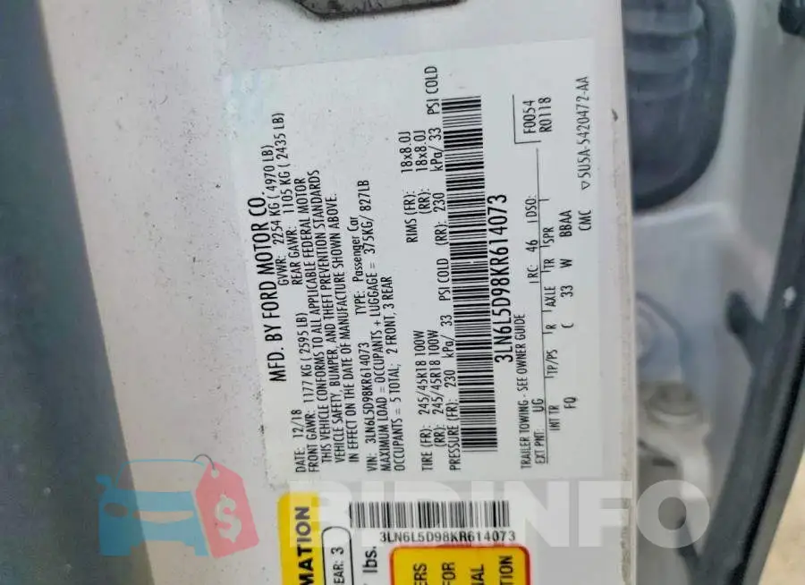 3LN6L5D98KR614073 Photo# 12