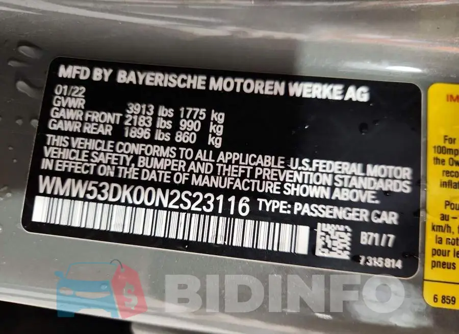 WMW53DK00N2S23116 Photo# 13