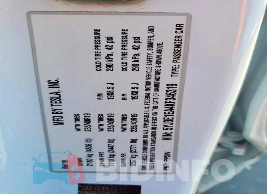5YJ3E1EA4KF346319 Photo# 12