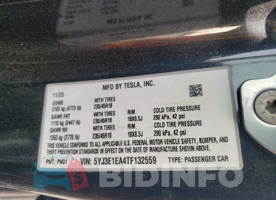 5YJ3E1EA4TF132559 Photo# 12