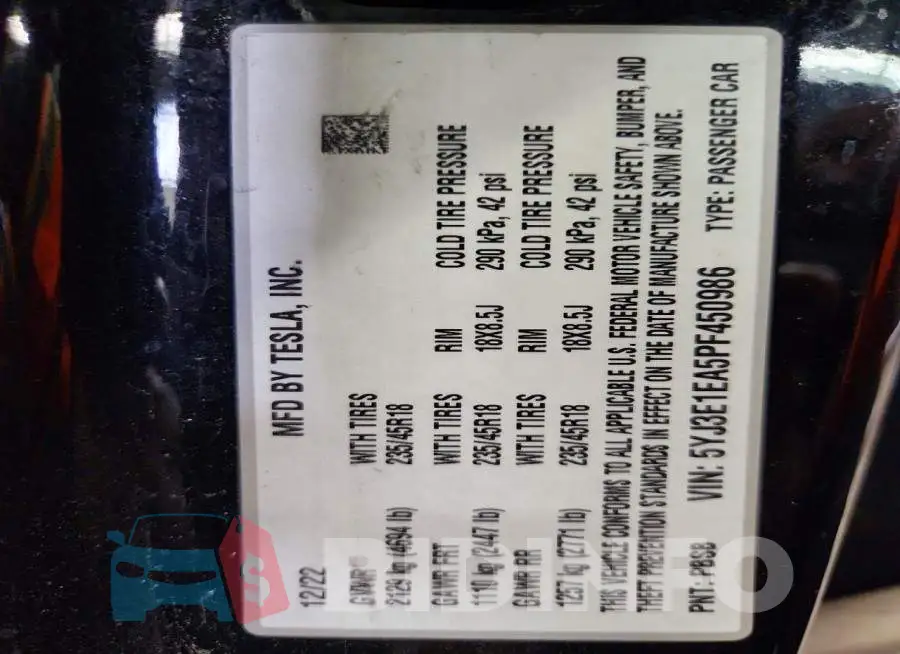 5YJ3E1EA5PF450986 Photo# 12