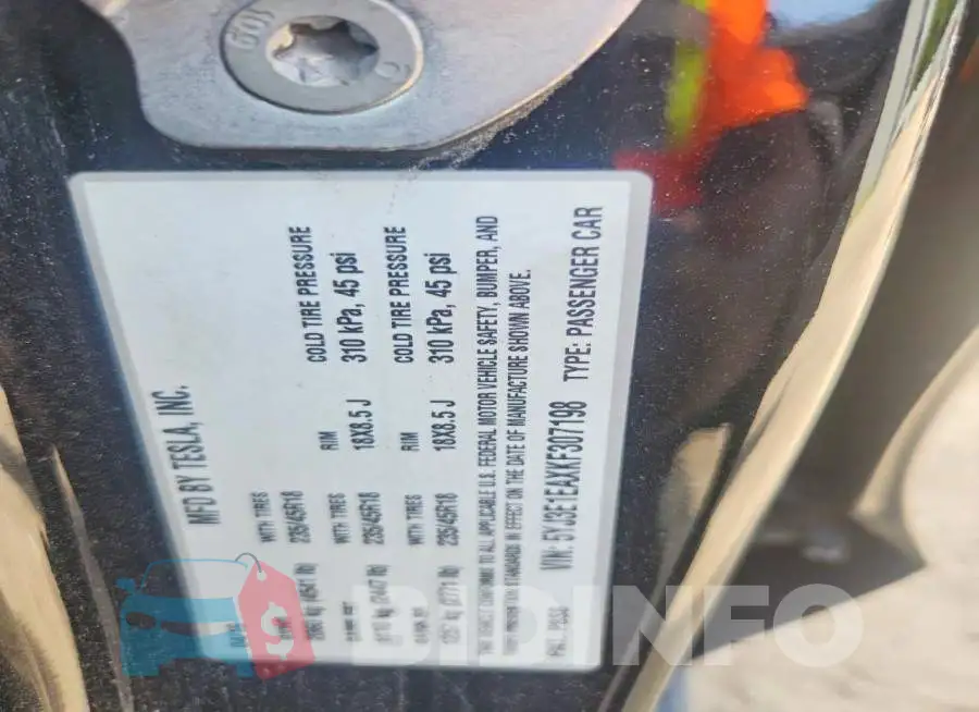 5YJ3E1EAXKF307198 Photo# 13
