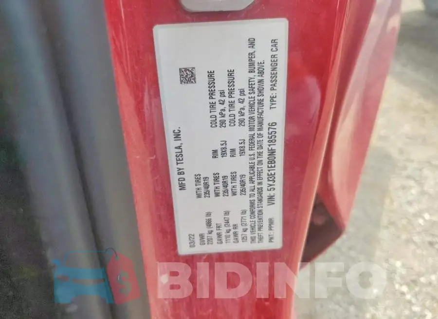 5YJ3E1EB0NF185576 Photo# 12