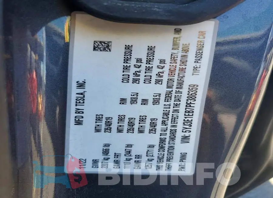 5YJ3E1EB7PF386359 Photo# 13
