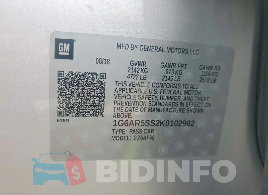 1G6AR5SS2K0102962 Photo# 13