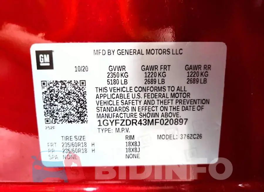 1GYFZDR43MF020897 Photo# 13