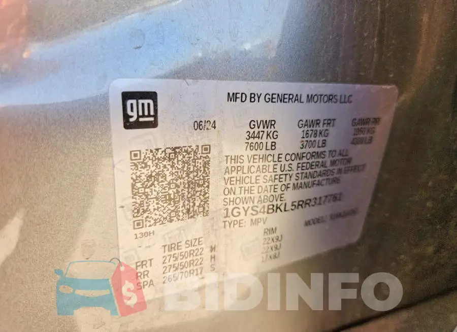 1GYS4BKL5RR317761 Photo# 13