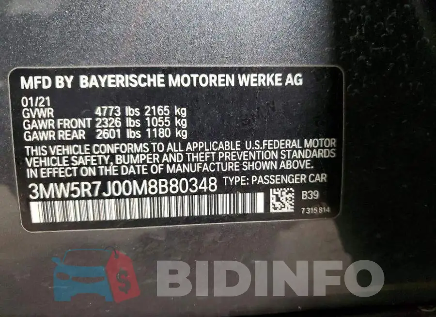 3MW5R7J00M8B80348 Photo# 13