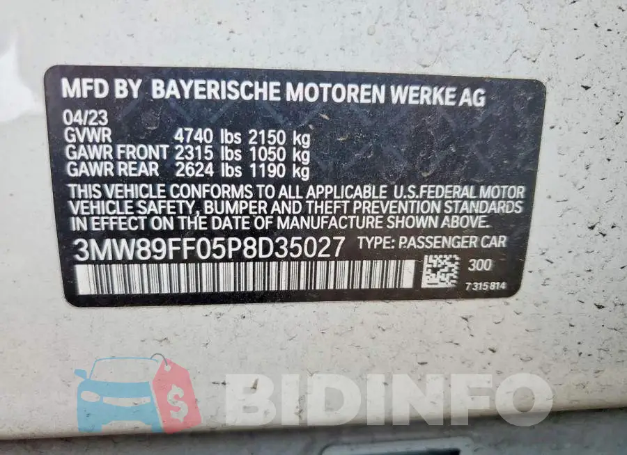 3MW89FF05P8D35027 Photo# 12