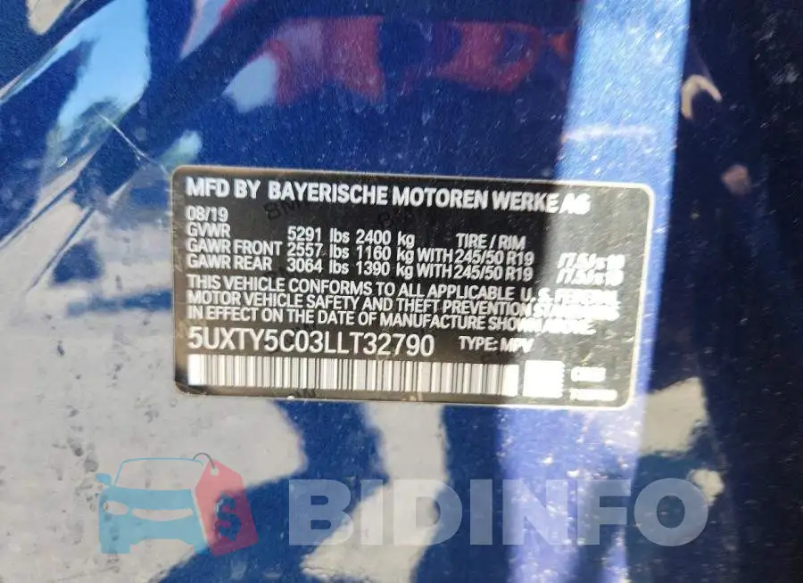 5UXTY5C03LLT32790 Photo# 13