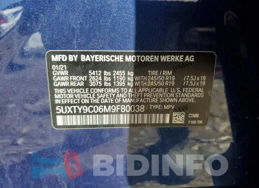 5UXTY9C06M9F80038 Photo# 13