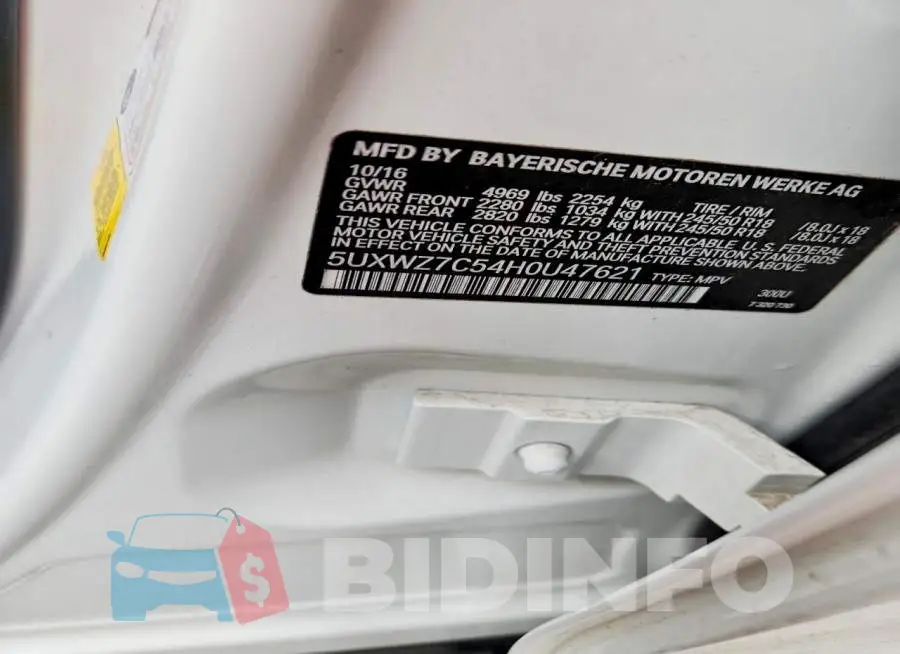 5UXWZ7C54H0U47621 Photo# 13