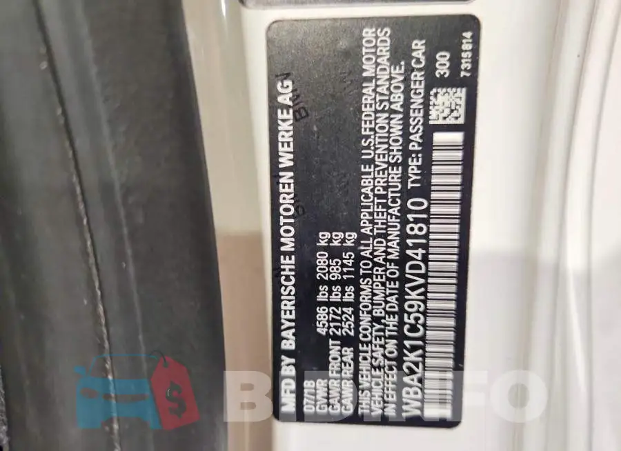 WBA2K1C59KVD41810 Photo# 12