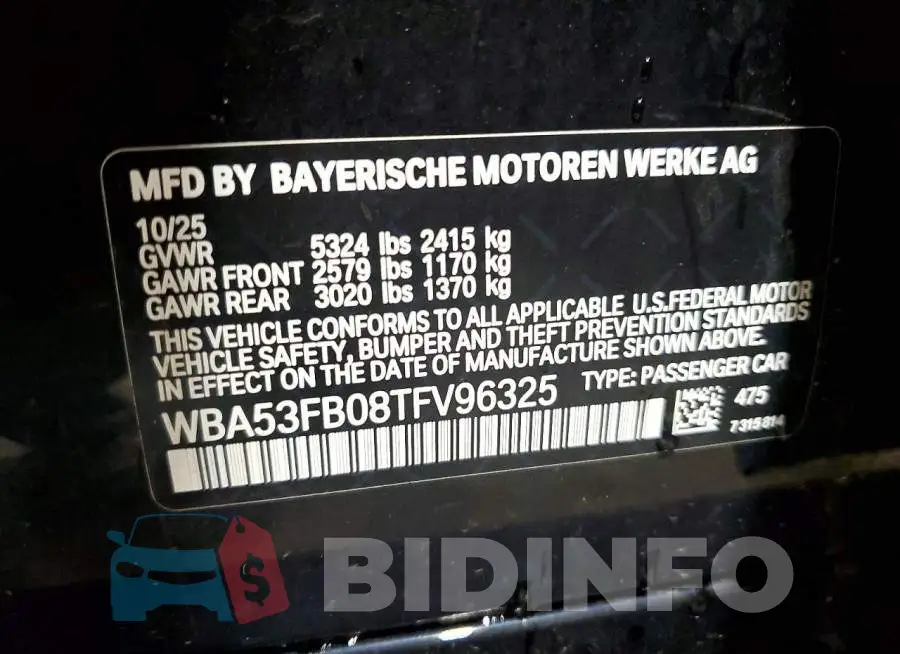 WBA53FB08TFV96325 Photo# 13