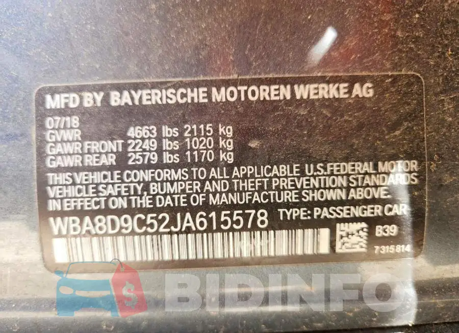 WBA8D9C52JA615578 Photo# 12