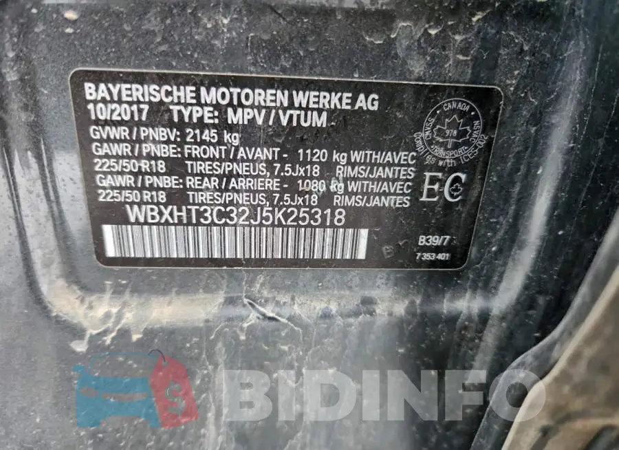 WBXHT3C32J5K25318 Photo# 12