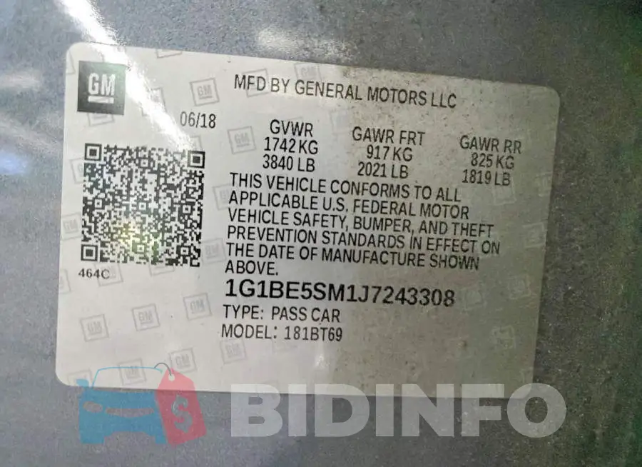 1G1BE5SM1J7243308 Photo# 12