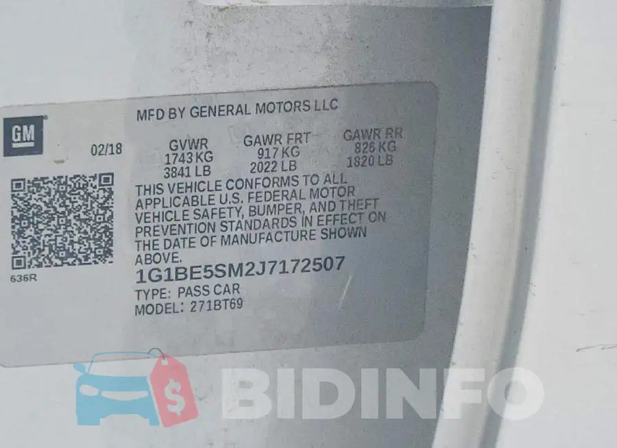 1G1BE5SM2J7172507 Photo# 12