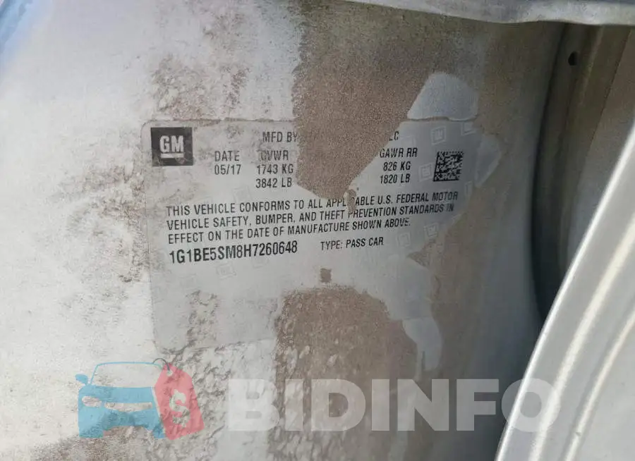1G1BE5SM8H7260648 Photo# 12
