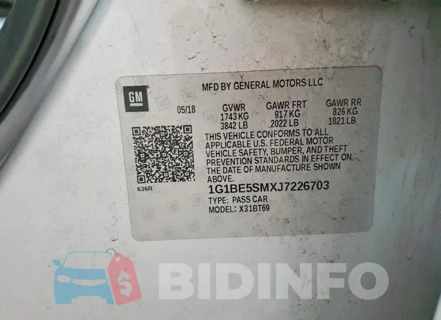 1G1BE5SMXJ7226703 Photo# 13
