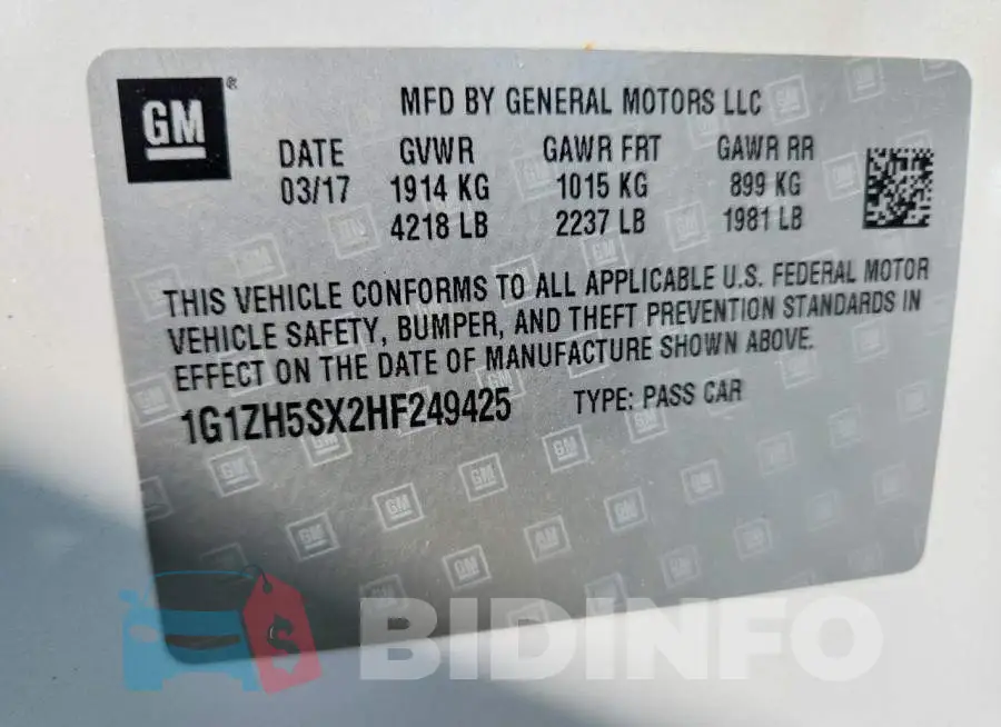 1G1ZH5SX2HF249425 Photo# 12