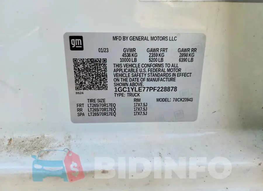 1GC1YLE77PF228878 Photo# 12