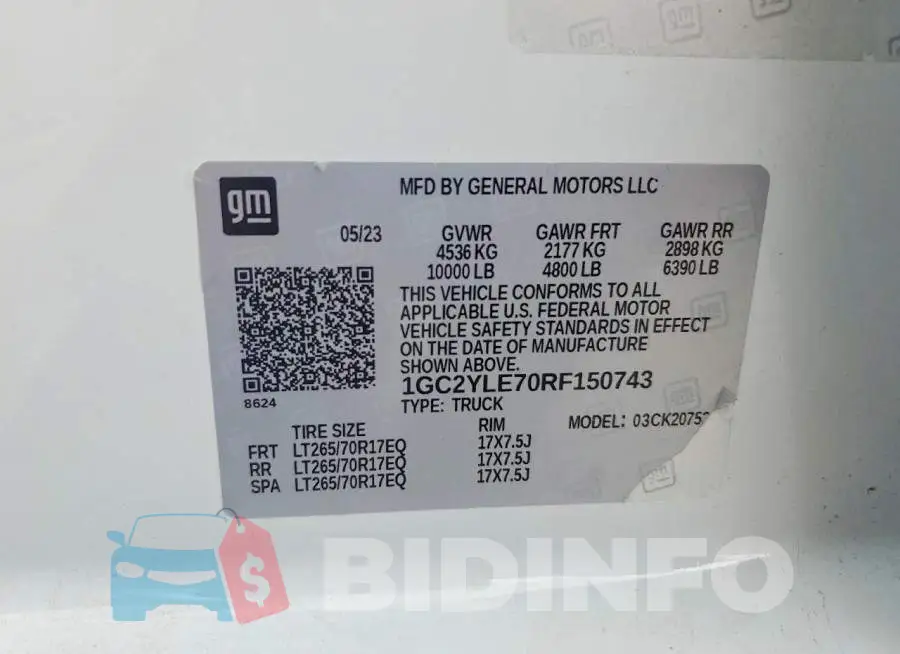 1GC2YLE70RF150743 Photo# 12