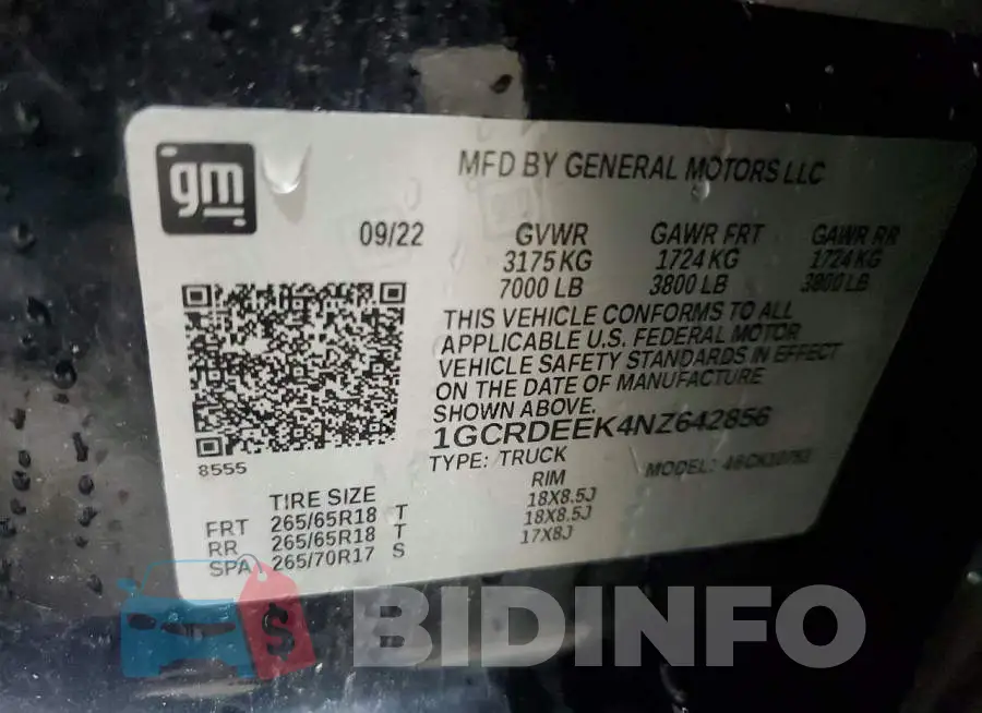 1GCRDEEK4NZ642856 Photo# 13
