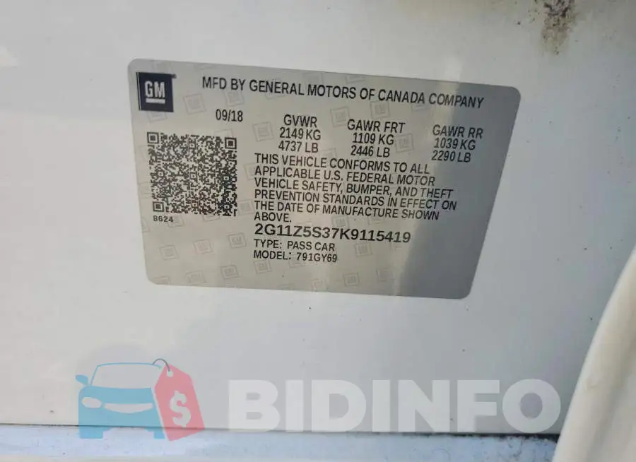 2G11Z5S37K9115419 Photo# 12