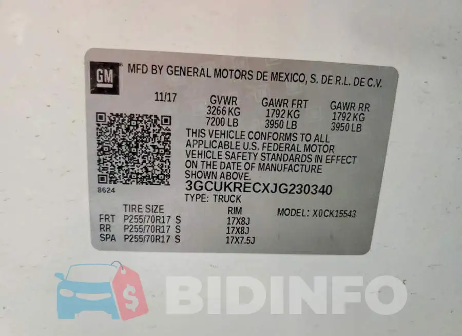 3GCUKRECXJG230340 Photo# 12