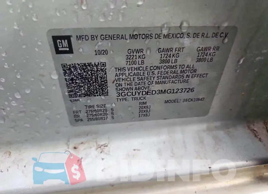 3GCUYDED3MG123726 Photo# 12