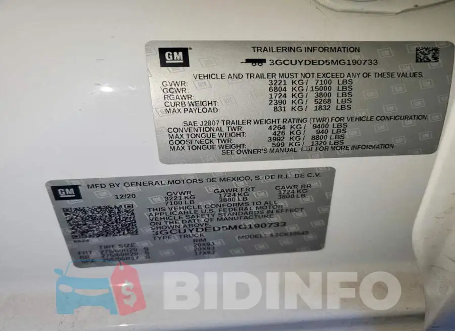 3GCUYDED5MG190733 Photo# 12