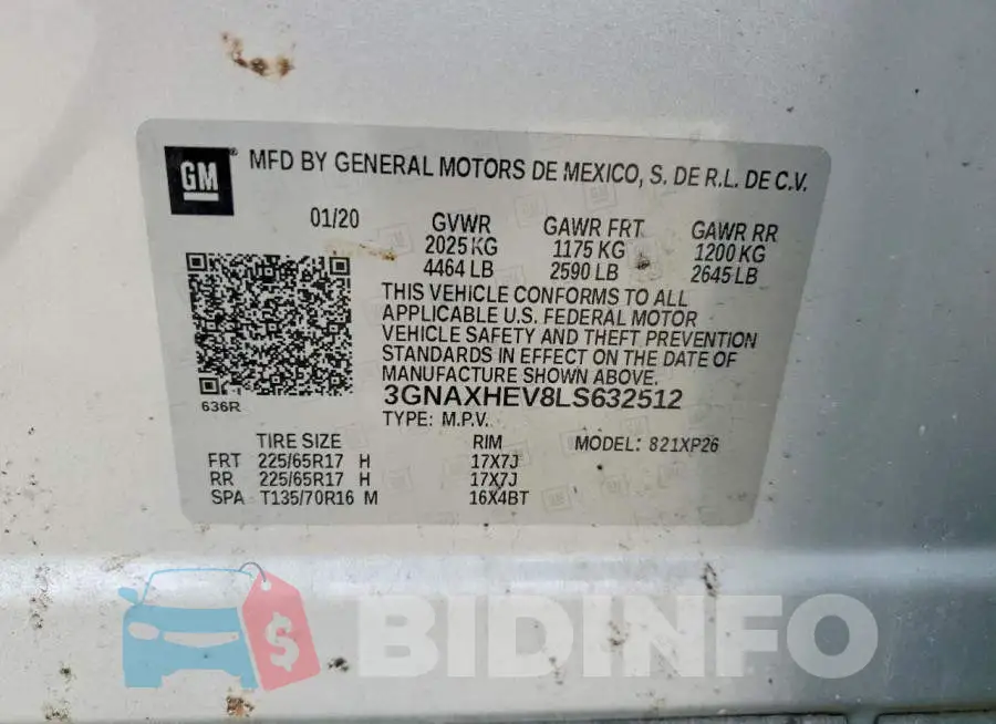 3GNAXHEV8LS632512 Photo# 13