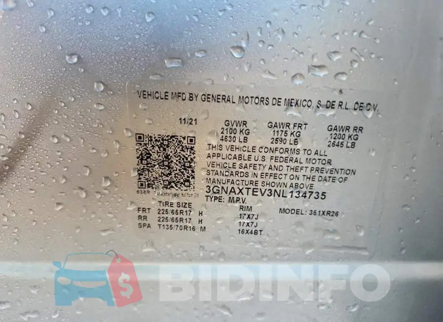 3GNAXTEV3NL134735 Photo# 13
