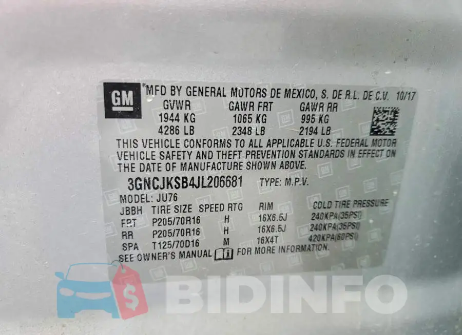 3GNCJKSB4JL206681 Photo# 14