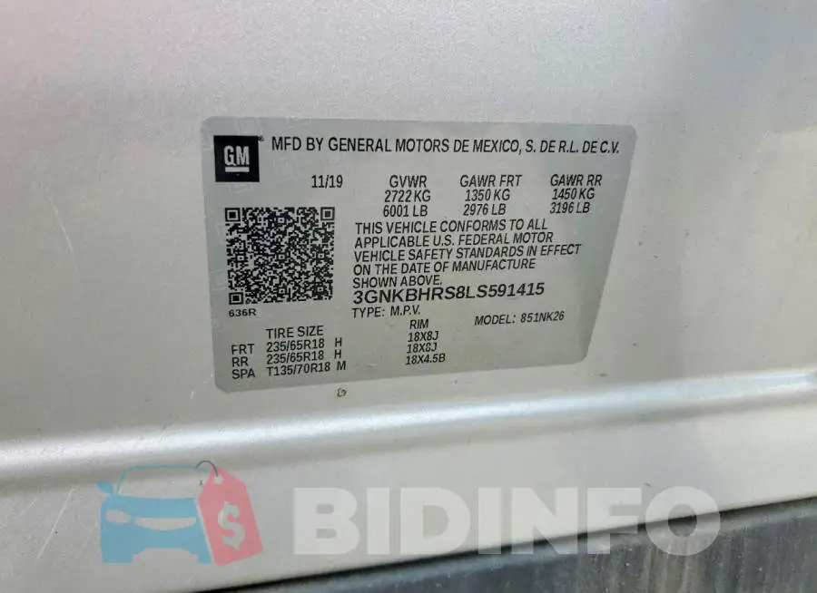3GNKBHRS8LS591415 Photo# 13