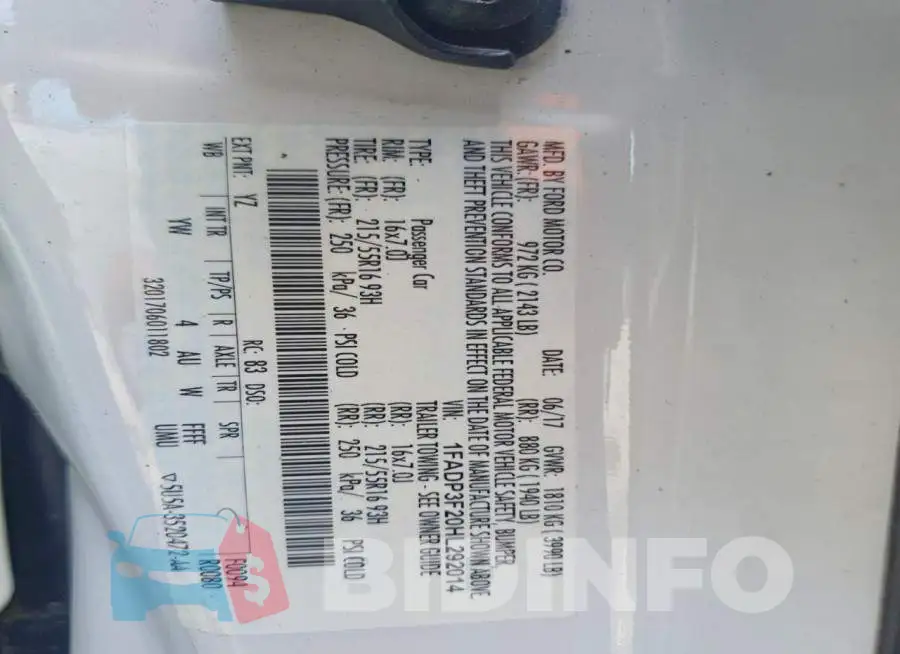 1FADP3F20HL292014 Photo# 12