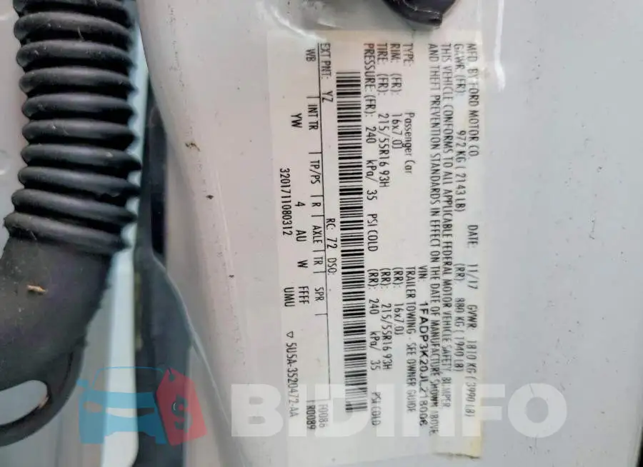 1FADP3K20JL218006 Photo# 12