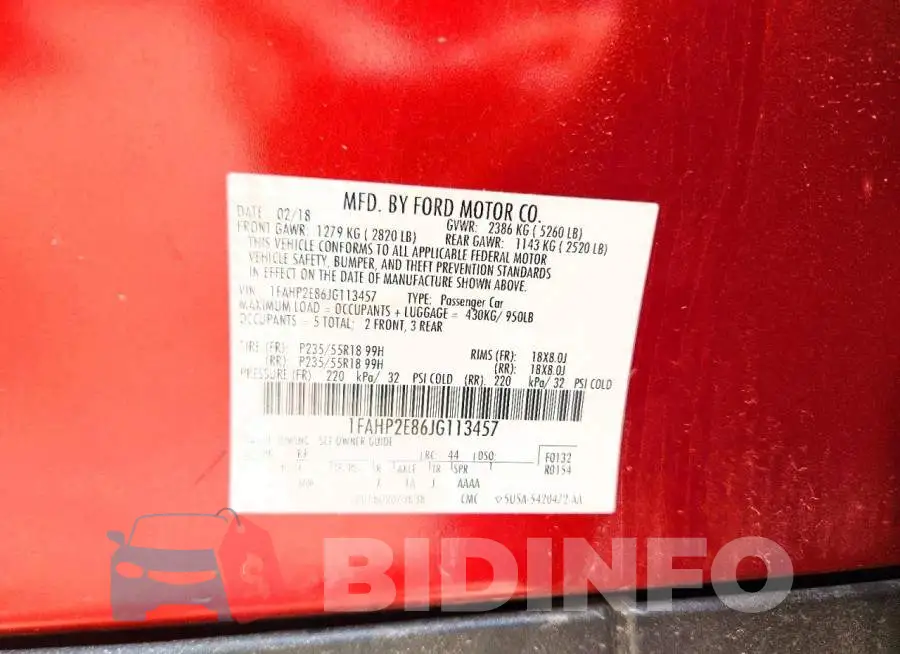 1FAHP2E86JG113457 Photo# 12
