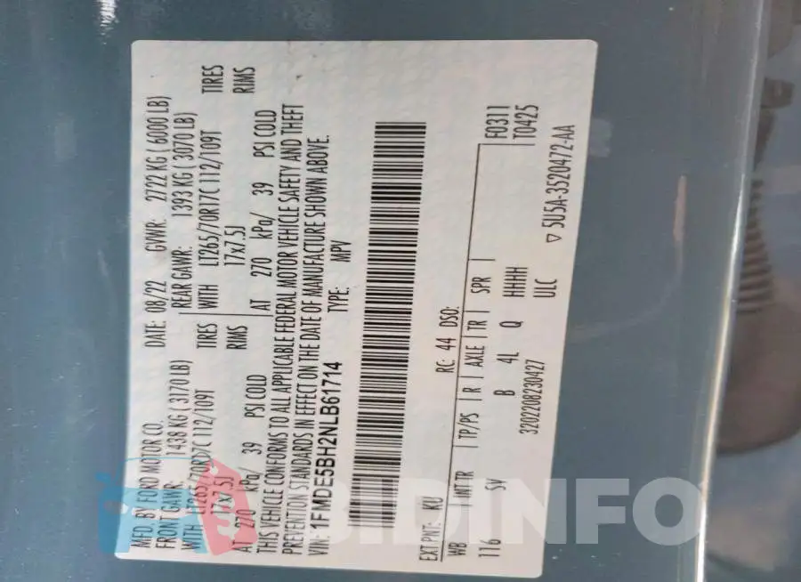 1FMDE5BH2NLB61714 Photo# 13