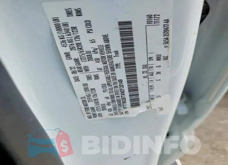 1FT7W2BTXNEF20149 Photo# 12