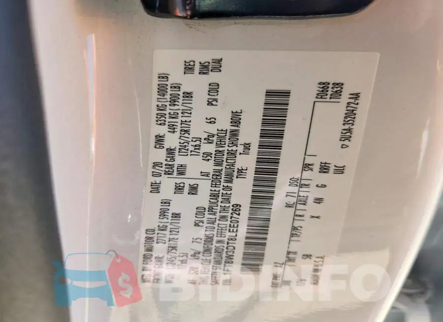 1FT8W3DT8LEE07269 Photo# 12