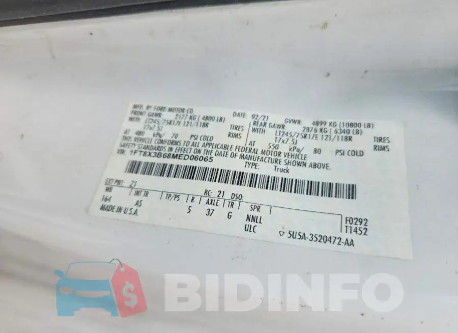 1FT8X3B68MED06065 Photo# 12