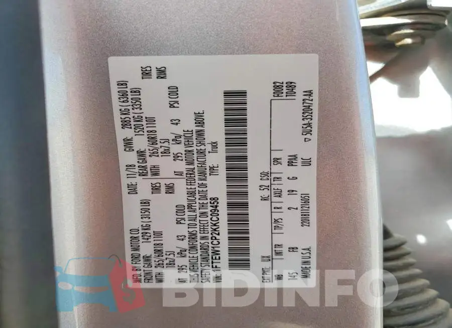 1FTEW1CP2KKC09458 Photo# 12