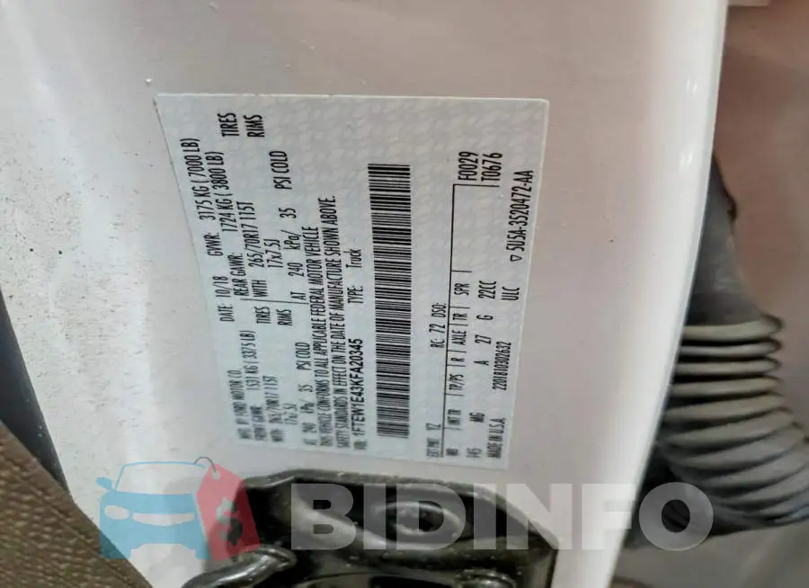 1FTEW1E43KFA20345 Photo# 13